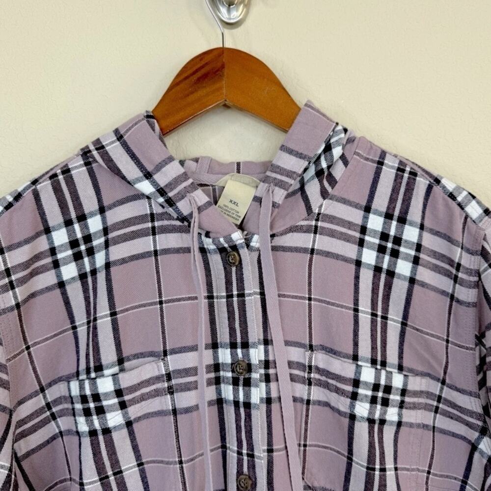 DULUTH Bundle of 2 Pcs Women’s Sz XXL Plaid Hooded Classic Shirt Down Up Purple - Picture 4 of 14